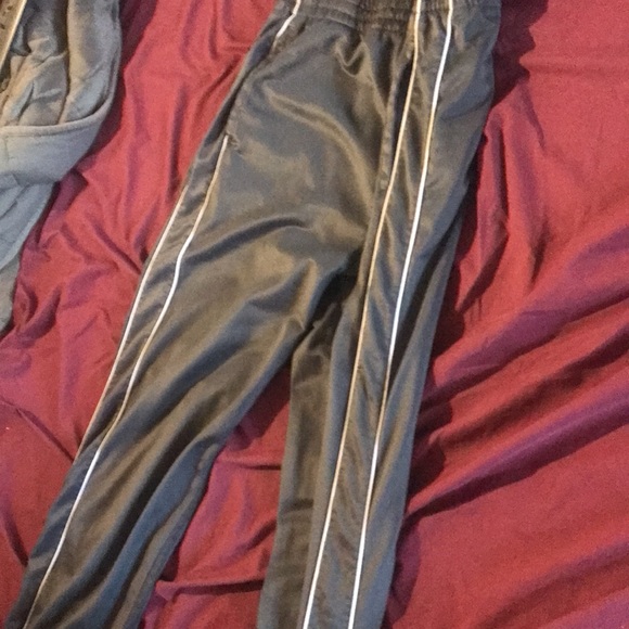Like New Athletic Works Steel Grey Track Pants with White Stripe - Picture 2 of 3